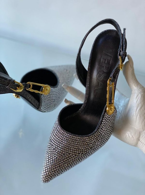 Versace Crystal Printed Slingback Pumps