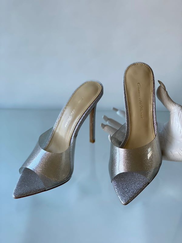 Gianvito Rossi Plexi Elle Peep Toe Heels - Image 2