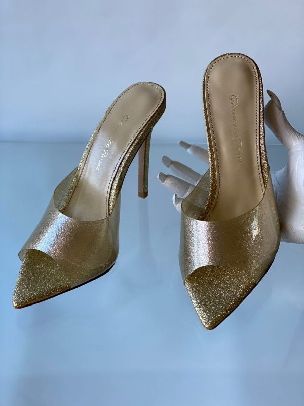 Gianvito Rossi Plexi Elle Peep Toe Heels - Image 3