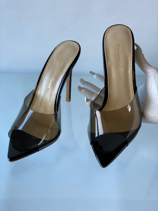 Gianvito Rossi Plexi Elle Peep Toe Heels - Image 5