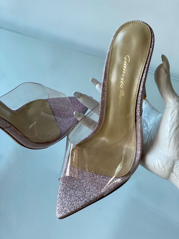 Gianvito Rossi Plexi Elle Peep Toe Heels - Image 6