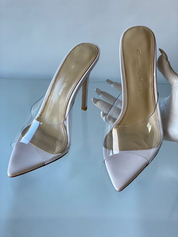 Gianvito Rossi Plexi Elle Peep Toe Heels - Image 7