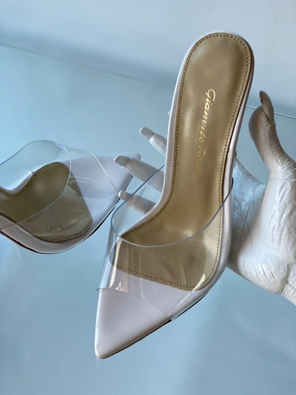 Gianvito Rossi Plexi Elle Peep Toe Heels - Image 8