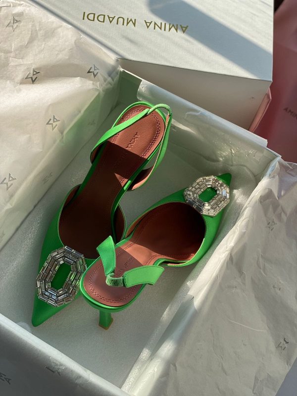 Amina Muaddi Camelia Slingback Pumps - Image 2