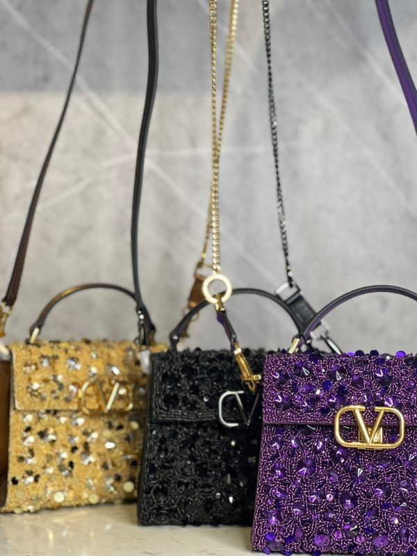 Mini Vsling Handbag With 3d Embroidery