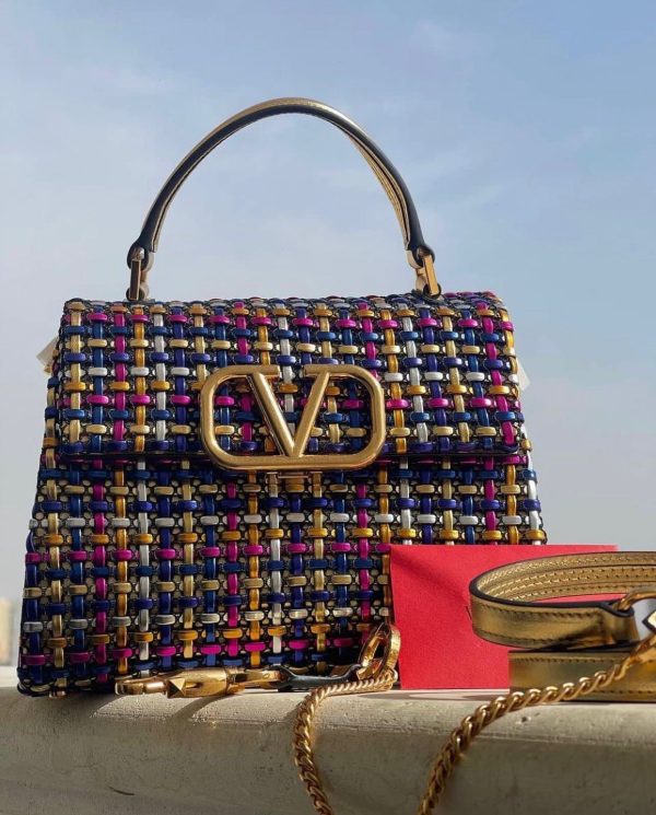 Valentino Woven Vsling Top Handle Bag