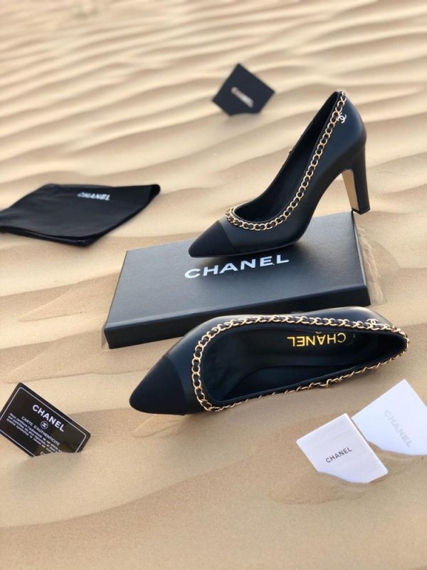 Chanel Grosgrain Chain Heel - Image 2