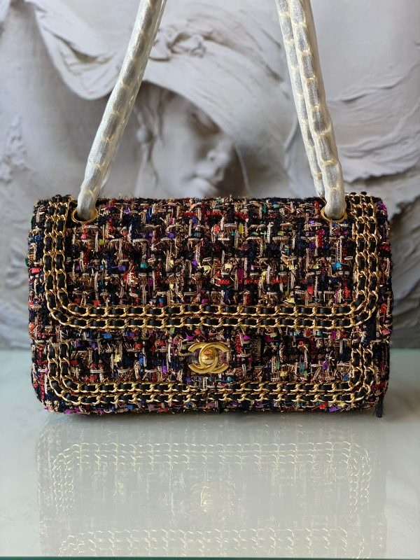 Chanel Tweed Classic Flap Bag A1112