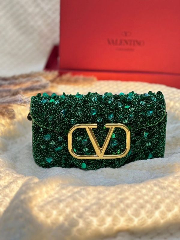 Valentino Garavani Embellished Signature Shoulder Bag - Image 2