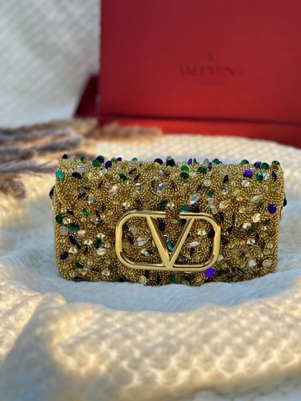 Valentino Garavani Embellished Signature Shoulder Bag - Image 3