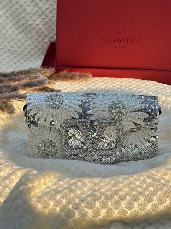 Valentino Garavani Embellished Signature Shoulder Bag - Image 4