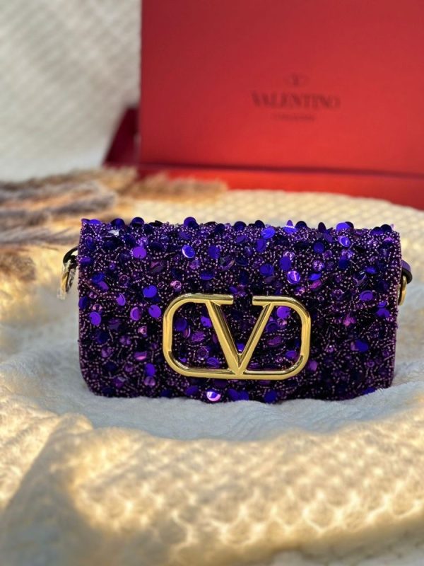 Valentino Garavani Embellished Signature Shoulder Bag - Image 5