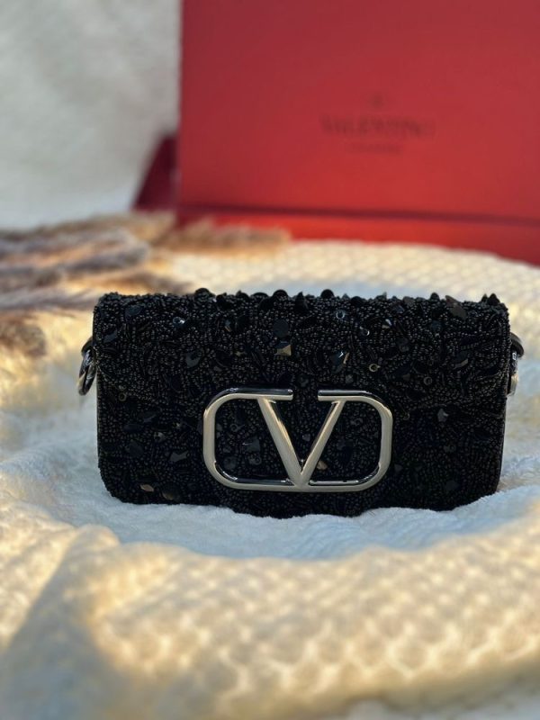 Valentino Garavani Embellished Signature Shoulder Bag - Image 6