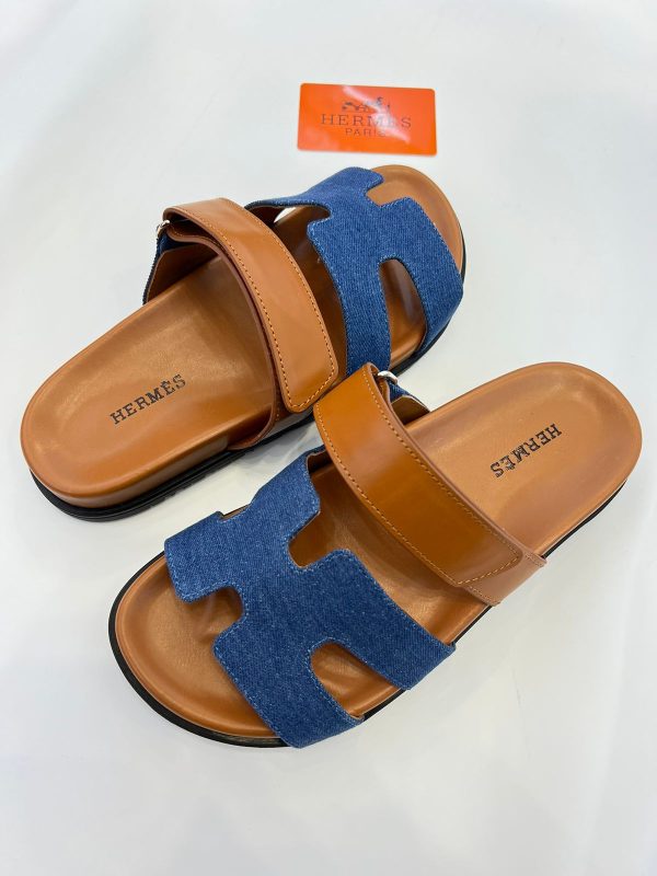 Hermes Chypre Leather Sandals - Image 4