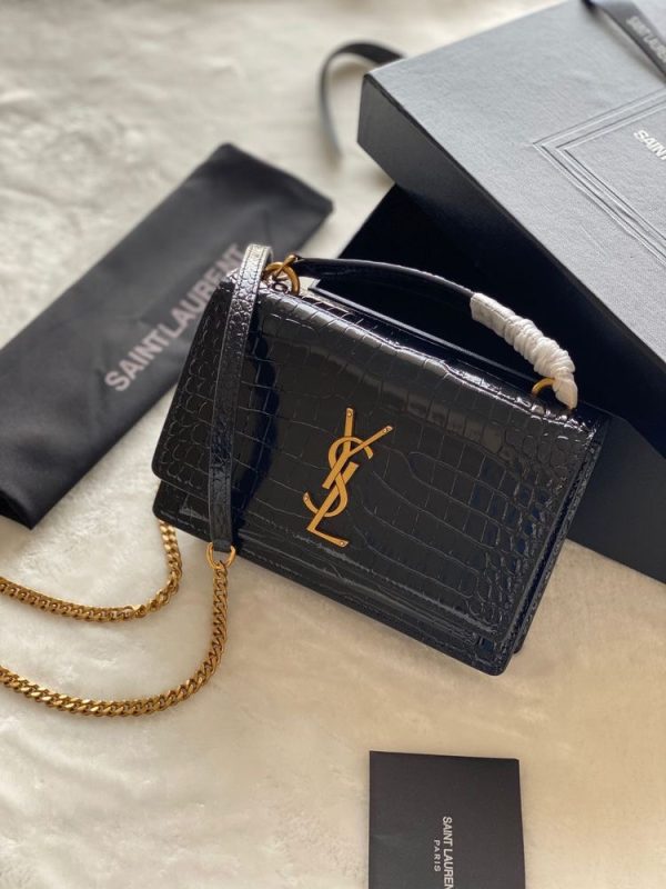 Ysl Sunset Crocodile Embossed Bag