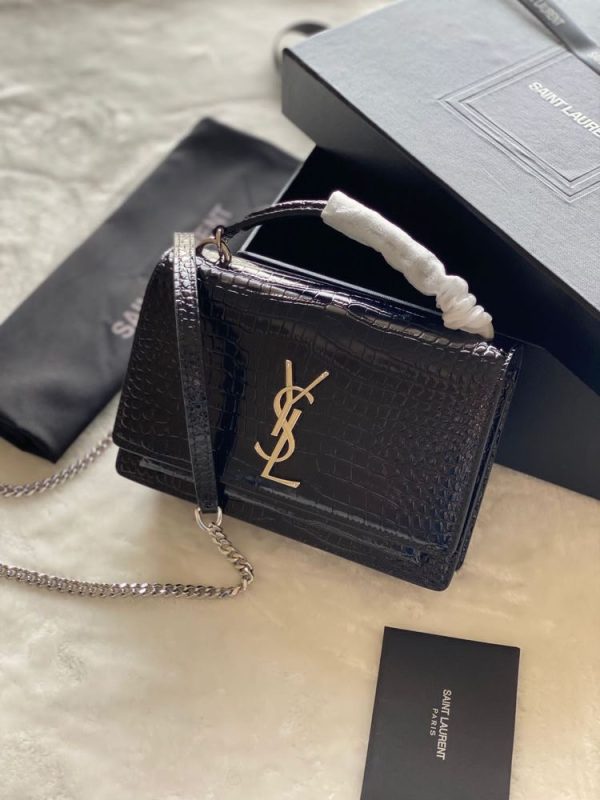 Ysl Sunset Crocodile Embossed Bag - Image 3