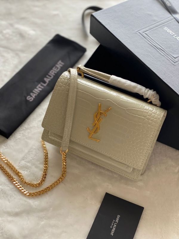 Ysl Sunset Crocodile Embossed Bag - Image 5