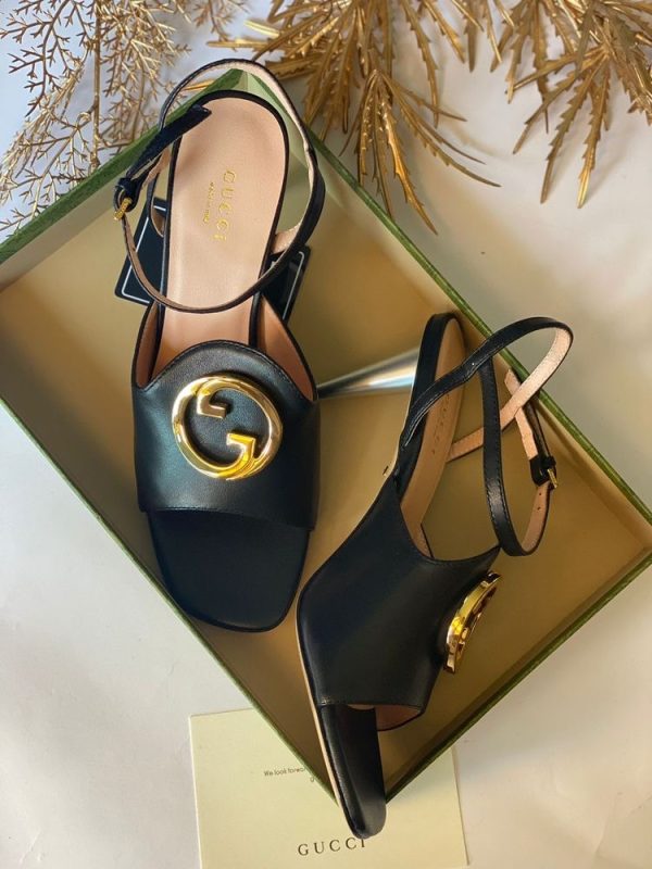 Gucci Blondie Leather Sandals - Image 3
