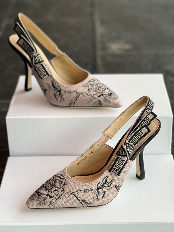 Dior J'A Lace & Leather Slingback Pump - Image 2