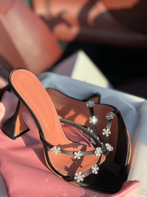 Amina Muaddi Crystal Embellished Lily Sandals - Image 2