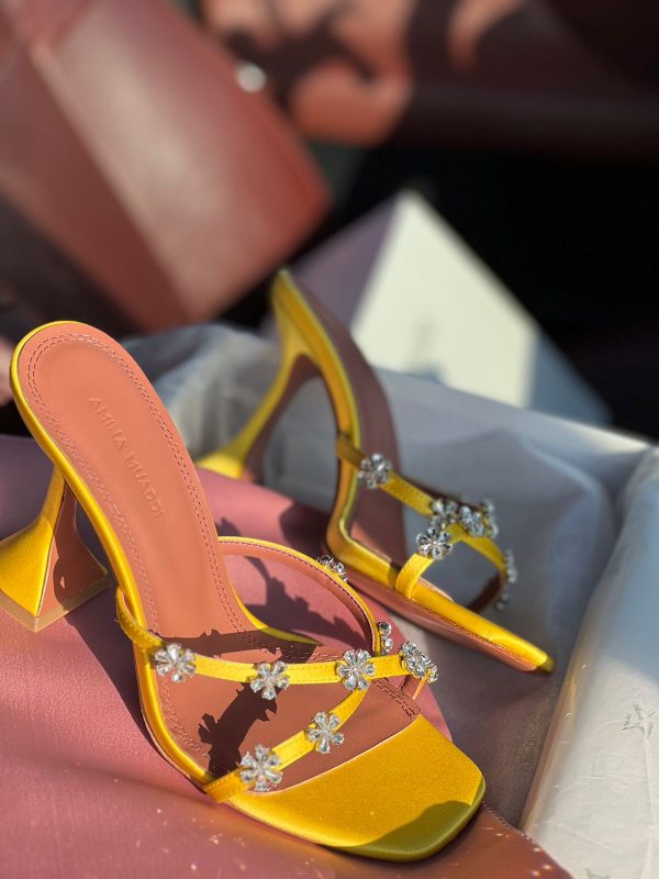 Amina Muaddi Crystal Embellished Lily Sandals - Image 3