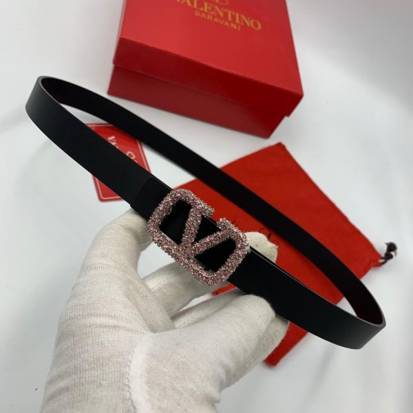 Valentino Vlogo Crystal Embellished Metallic Belt - Image 2