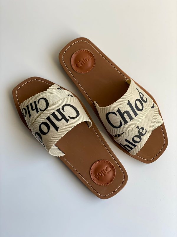Chloe Woody Canvas Slides - Image 2