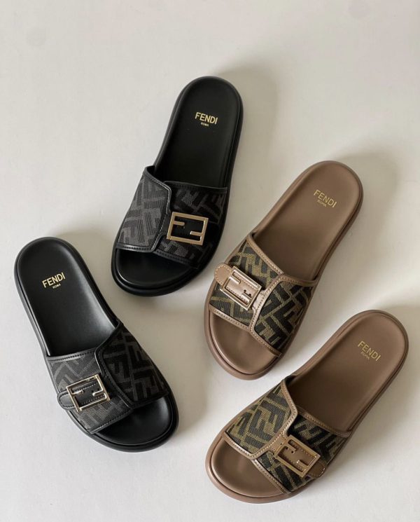 Fendi Wide-Band Flat Slides