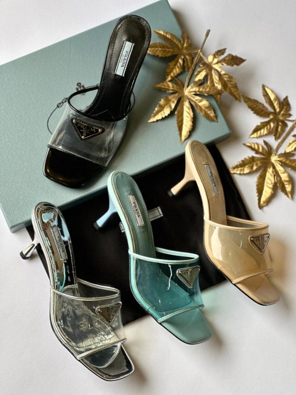 Prada Leather-trimmed PVC Mules