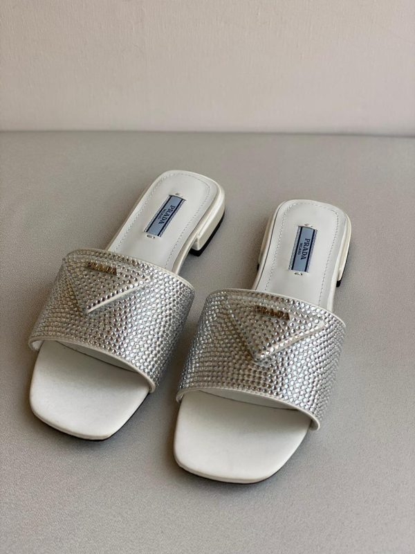 Prada Women Crystal Embellished Slide
