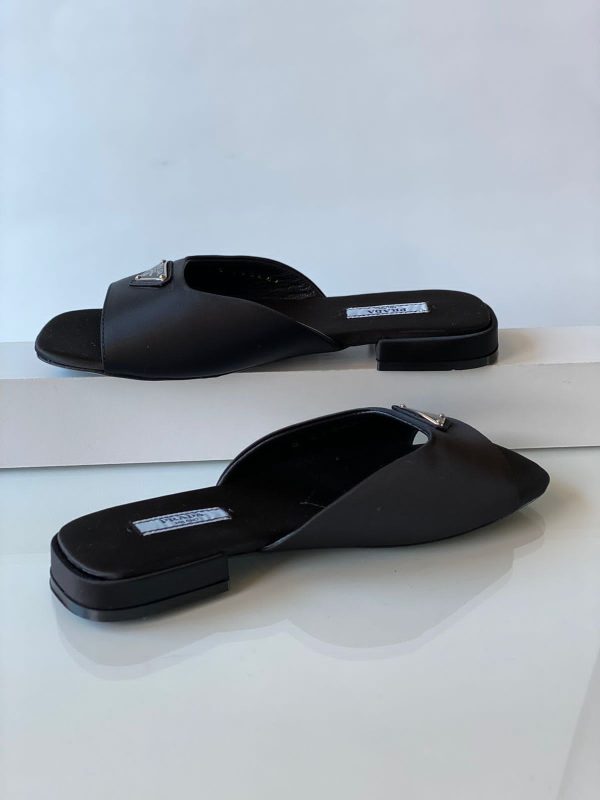 Prada Fuchsia Satin Slippers - Image 2