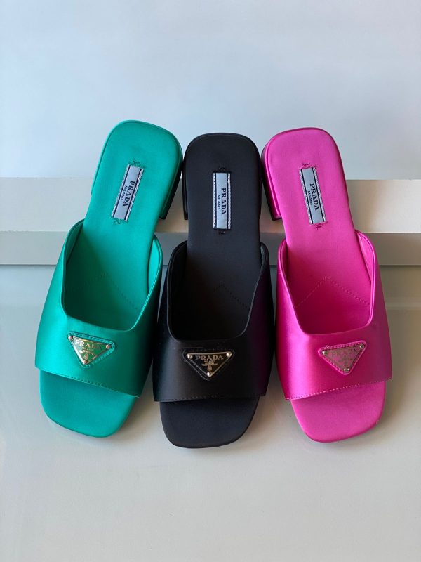 Prada Fuchsia Satin Slippers