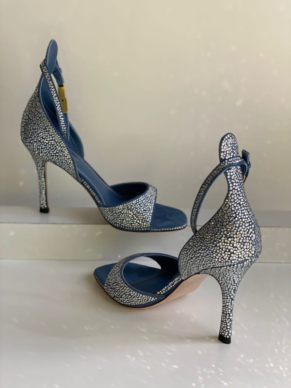 Valentino Garavani Tan Go 100mm Crystal Heels - Image 3