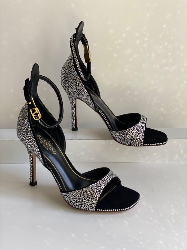Valentino Garavani Tan Go 100mm Crystal Heels