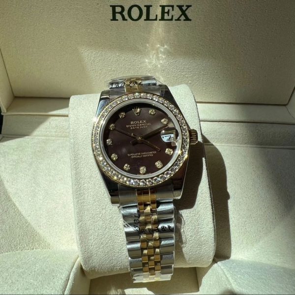 Diamond Gold Rolex Datejust Watch - Image 4