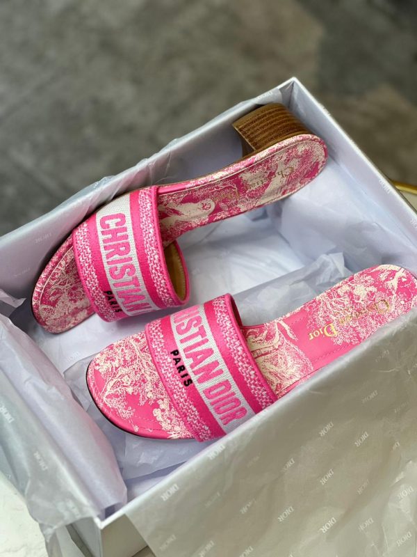 Dior D-Way Toile De Jouy Embroidery Slide - Image 8