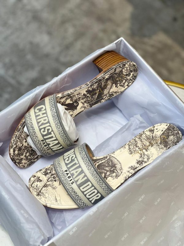 Dior D-Way Toile De Jouy Embroidery Slide - Image 2