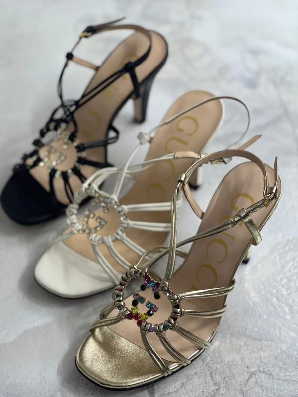 Gucci Isla Leather Strappy Slingback Sandals