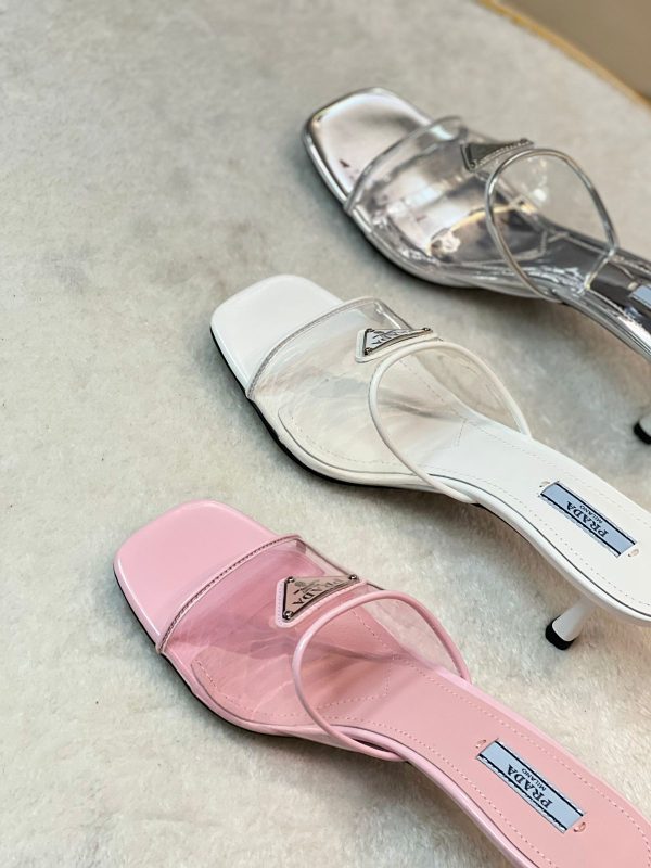 Prada Plexiglas And Patent Leather Sandals