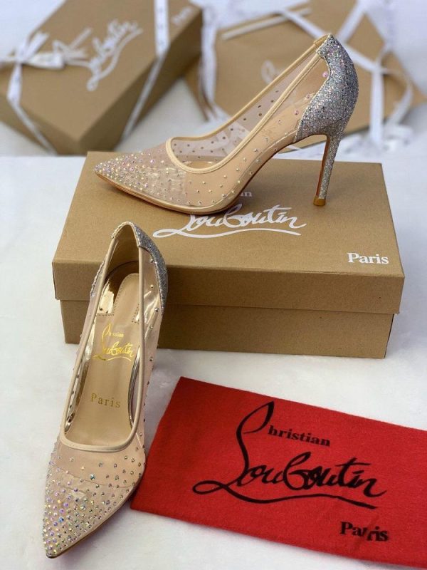 Christian Louboutin Follies Mesh Strass Pumps - Image 2