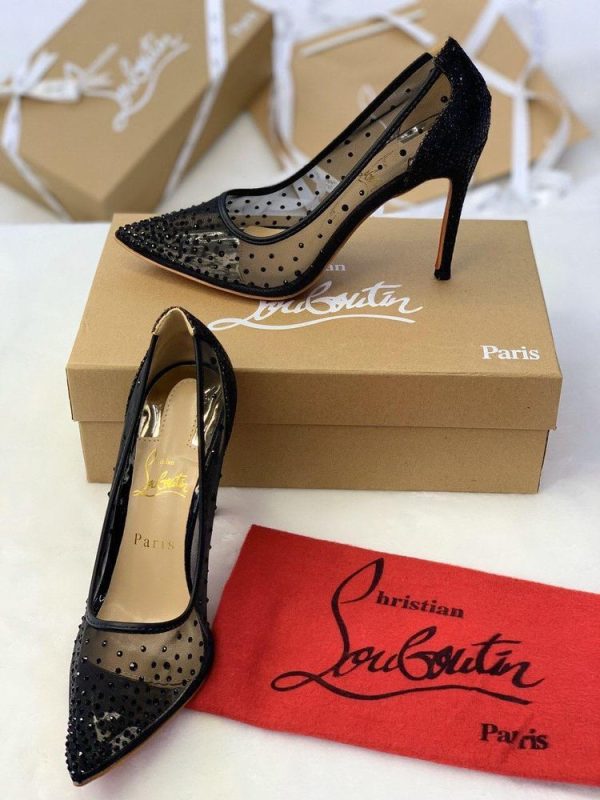 Christian Louboutin Follies Mesh Strass Pumps - Image 3