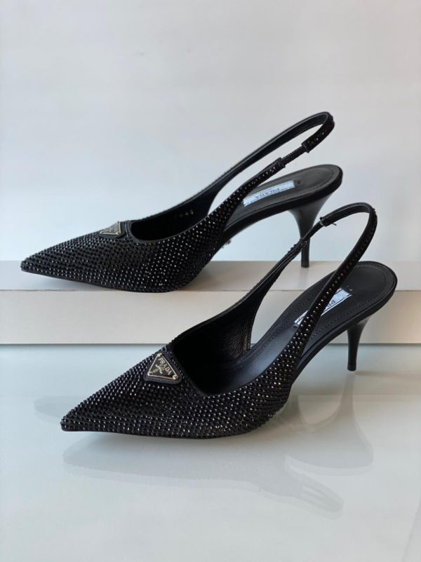 Prada Crystal-embellished Slingback Pumps - Image 3