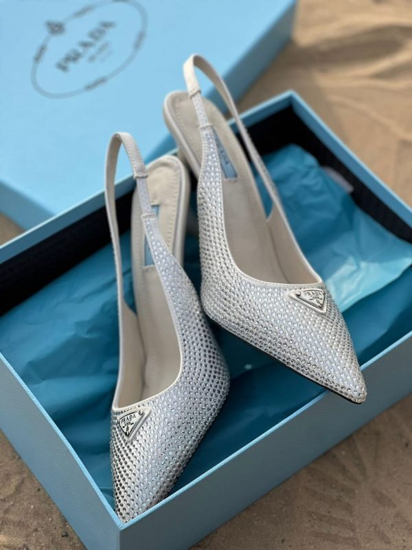 Prada Crystal-embellished Slingback Pumps - Image 2