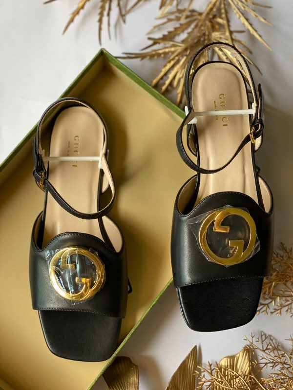 Gucci Blondie Leather Sandals - Image 2