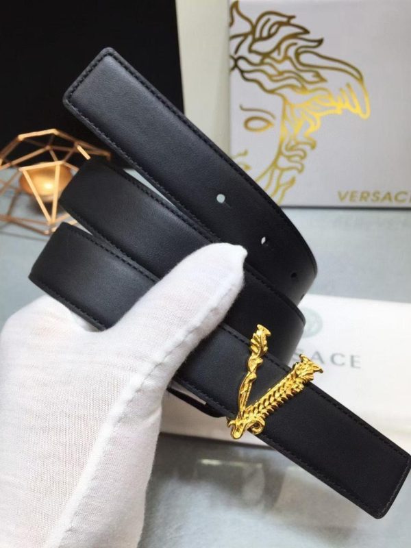Versace Virtus Leather Belt - Image 3