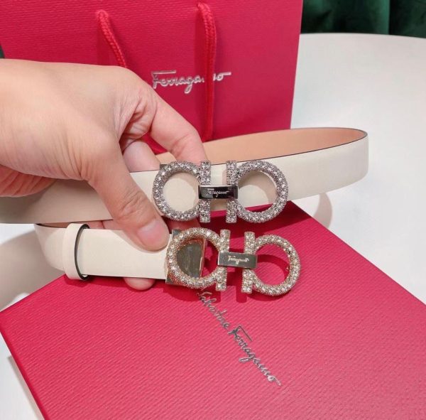 Ferragamo Gancini Embellished Leather Belt