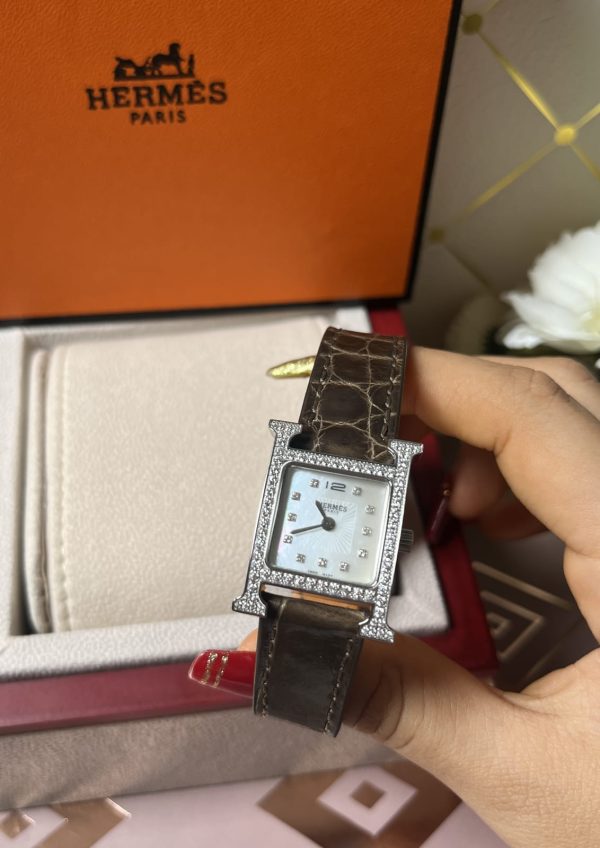 Hermes Heure H In Stainless Steel With Diamond - Image 13