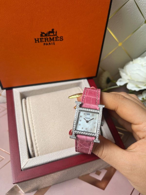 Hermes Heure H In Stainless Steel With Diamond