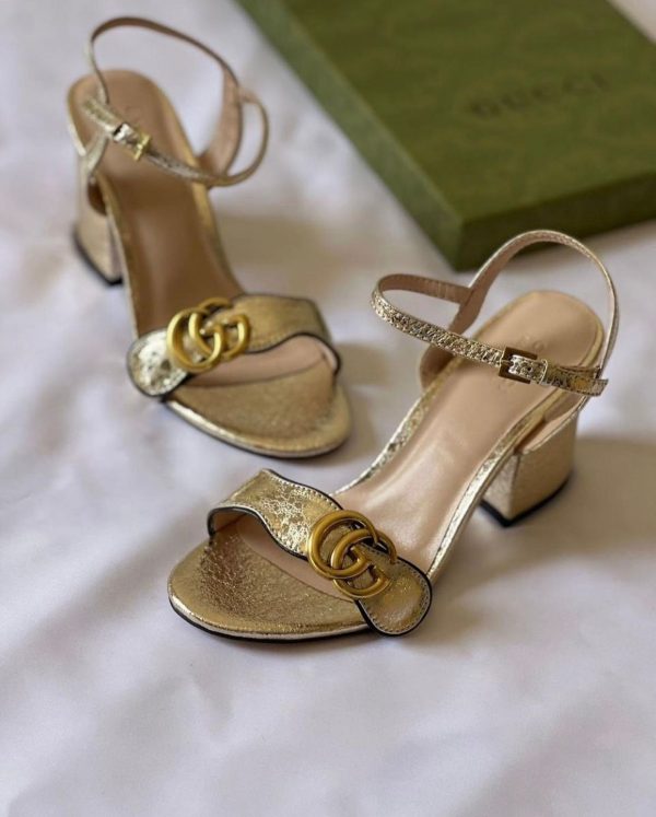 Gucci Double G Leather Heels - Image 2