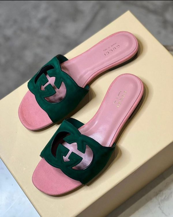 Gucci Suede Interlocking G Sandals